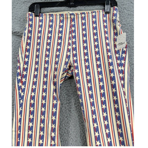 Free People Penny Pull On Stars and Stripes Flare Jeans Size 26 - Picture 3 of 10